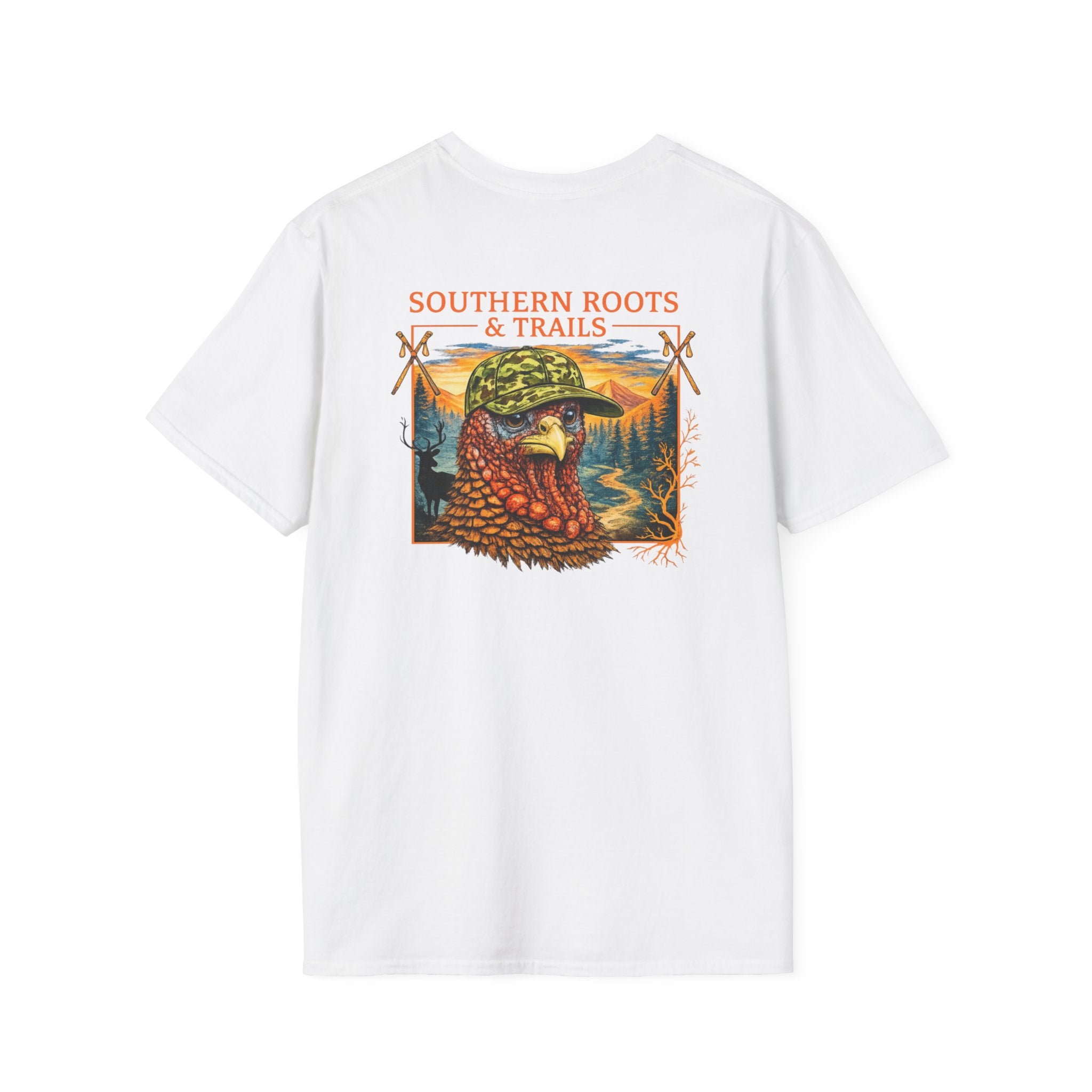 Southern Roots & Trails Turkey Hunting Shirt | Southern Outdoor Graphic Tee | Faith Family Outdoors | Unisex Comfort Tee
