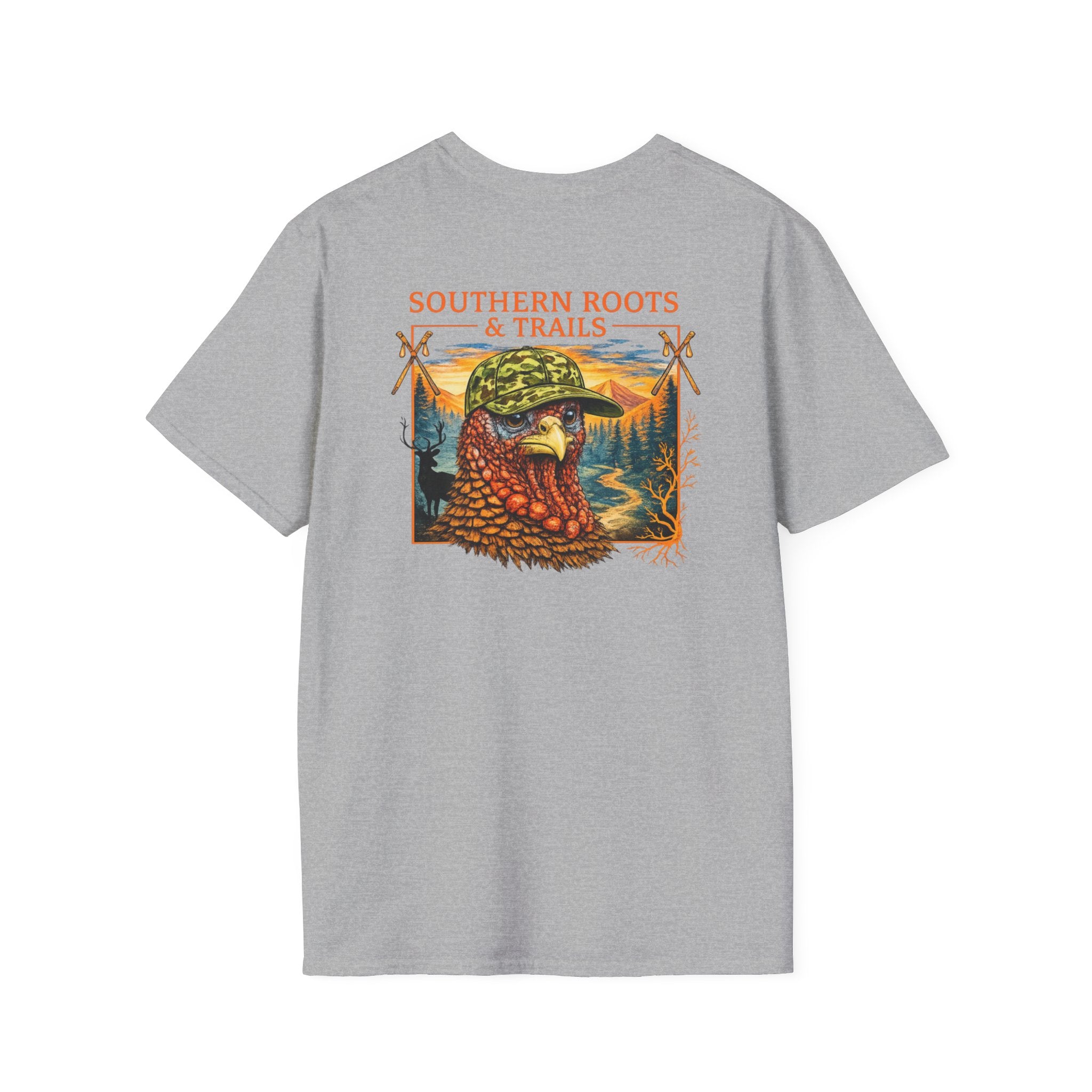Southern Roots & Trails Turkey Hunting Shirt | Southern Outdoor Graphic Tee | Faith Family Outdoors | Unisex Comfort Tee