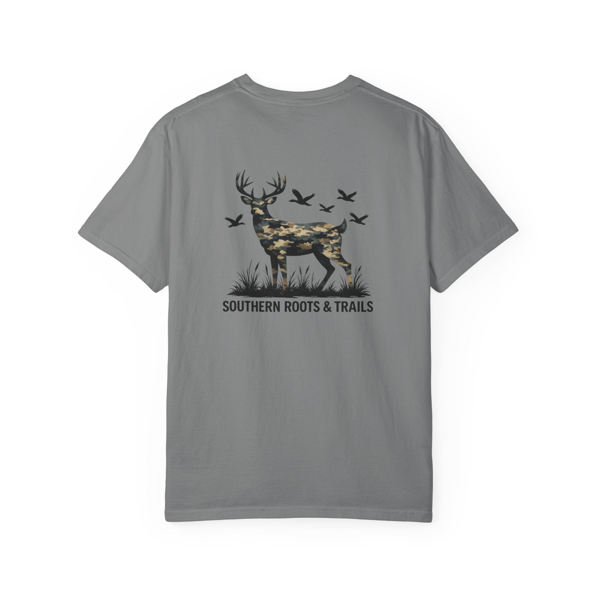 Southern Roots & Trails Camo Buck Tee