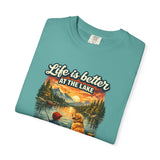 Life Is Better at the Lake T-shirt | Lake Fishing Camping Dog Sunset