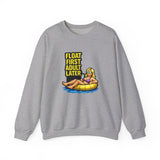 Crewneck Sweatshirt — "Float First, Adult Later" Pool Tube Graphic