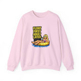 Crewneck Sweatshirt — "Float First, Adult Later" Pool Tube Graphic