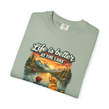 Life Is Better at the Lake T-shirt | Lake Fishing Camping Dog Sunset
