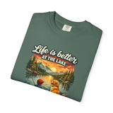 Life Is Better at the Lake T-shirt | Lake Fishing Camping Dog Sunset
