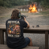 MERICA Buck Yea – Faith & Freedom Patriot Shirt