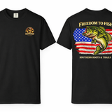 Freedom to Fish American Flag Bass T-Shirt