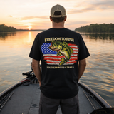 Freedom to Fish American Flag Bass T-Shirt