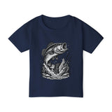Jumping Bass Toddler T-shirt | Fishing Fish Graphic Tee