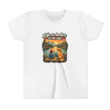 Youth Tee — "Life Is Better at the Lake" Camping Dog Kids Shirt