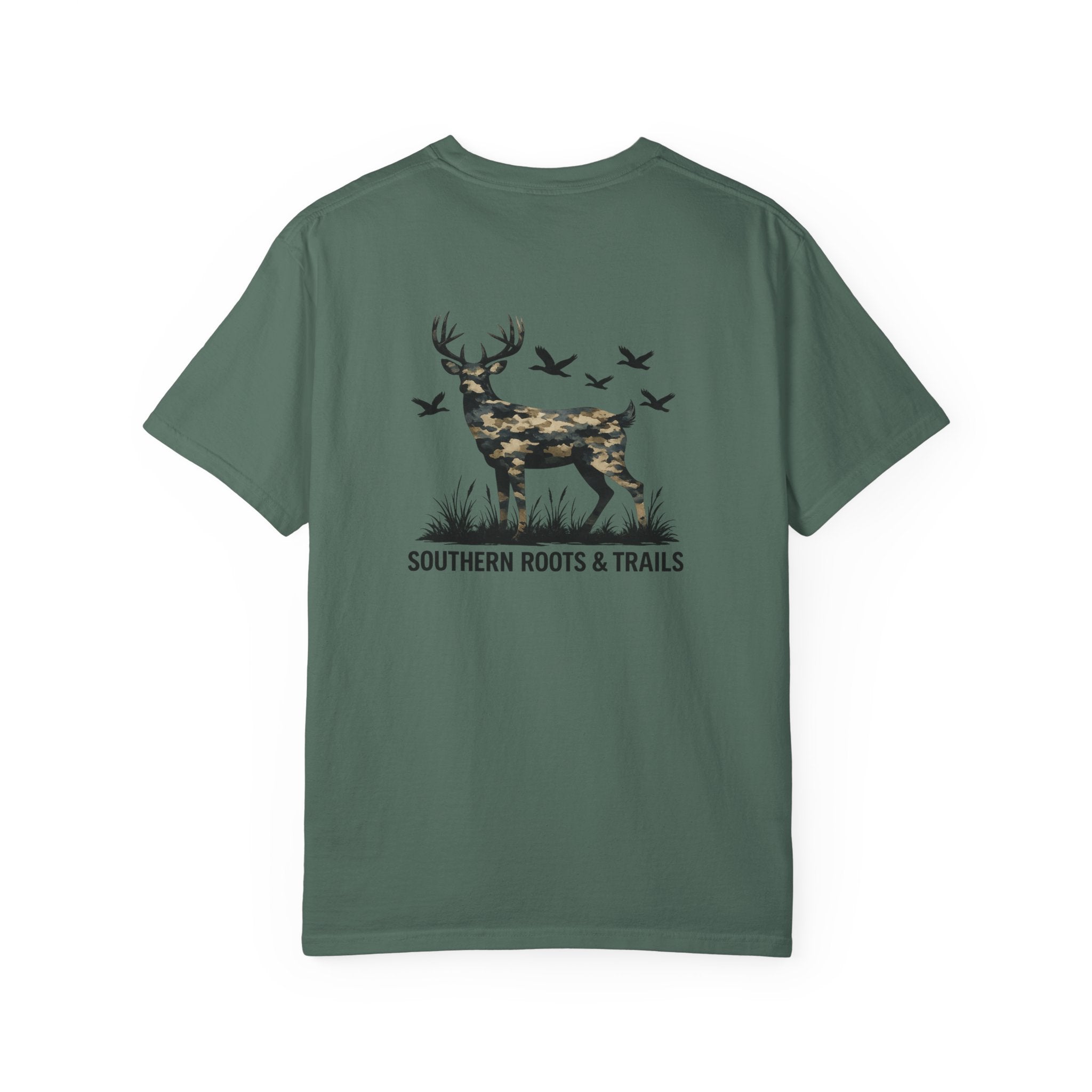Southern Roots & Trails Camo Buck Tee