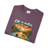 Life Is Better at the Lake T-shirt | Lake Fishing Camping Dog Sunset