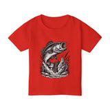 Jumping Bass Toddler T-shirt | Fishing Fish Graphic Tee