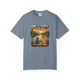 Life Is Better at the Lake T-shirt | Lake Fishing Camping Dog Sunset