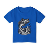 Jumping Bass Toddler T-shirt | Fishing Fish Graphic Tee