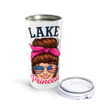 Lake Princess Tumbler 20oz | Patriotic Sunglasses Messy Bun Woman