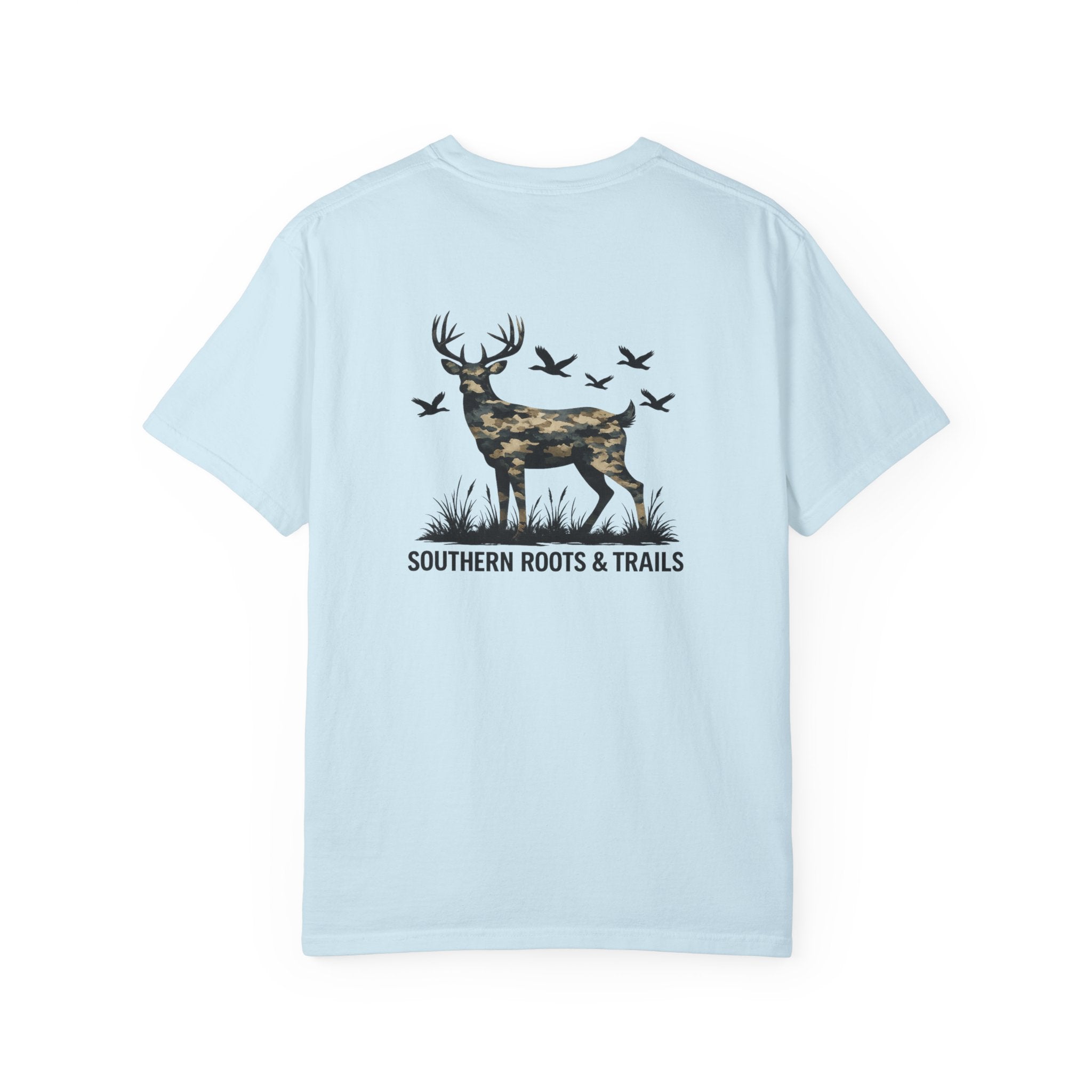 Southern Roots & Trails Camo Buck Tee