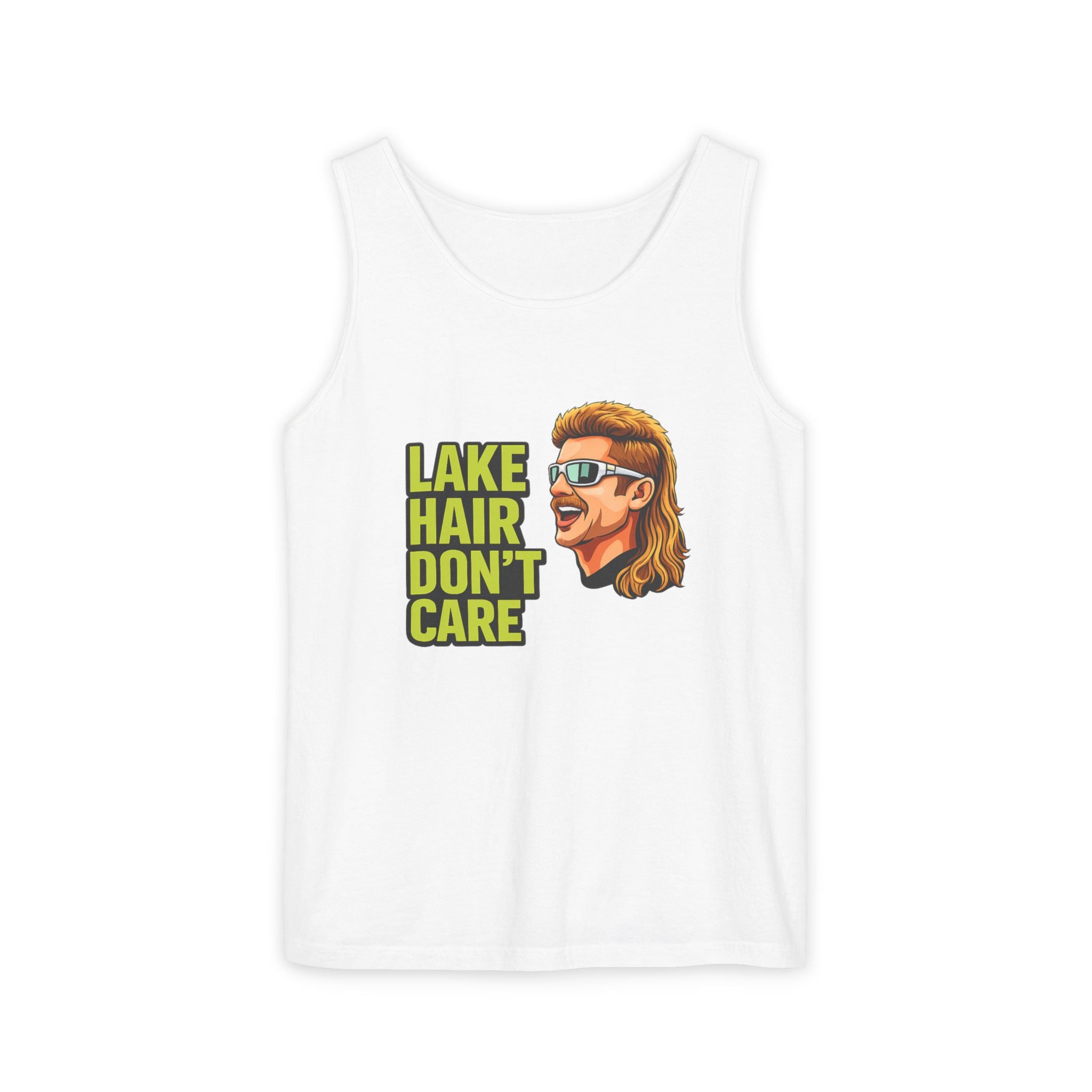 Lake Hair Don't Care Tank Top | Retro Mullet Lake Life Sleeveless Tee