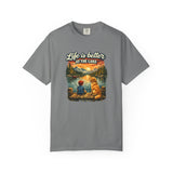 Life Is Better at the Lake T-shirt | Lake Fishing Camping Dog Sunset