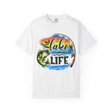 Lake Life fishing tee | Bass fish graphic tee, retro sunset water design