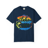 Lake Life fishing tee | Bass fish graphic tee, retro sunset water design