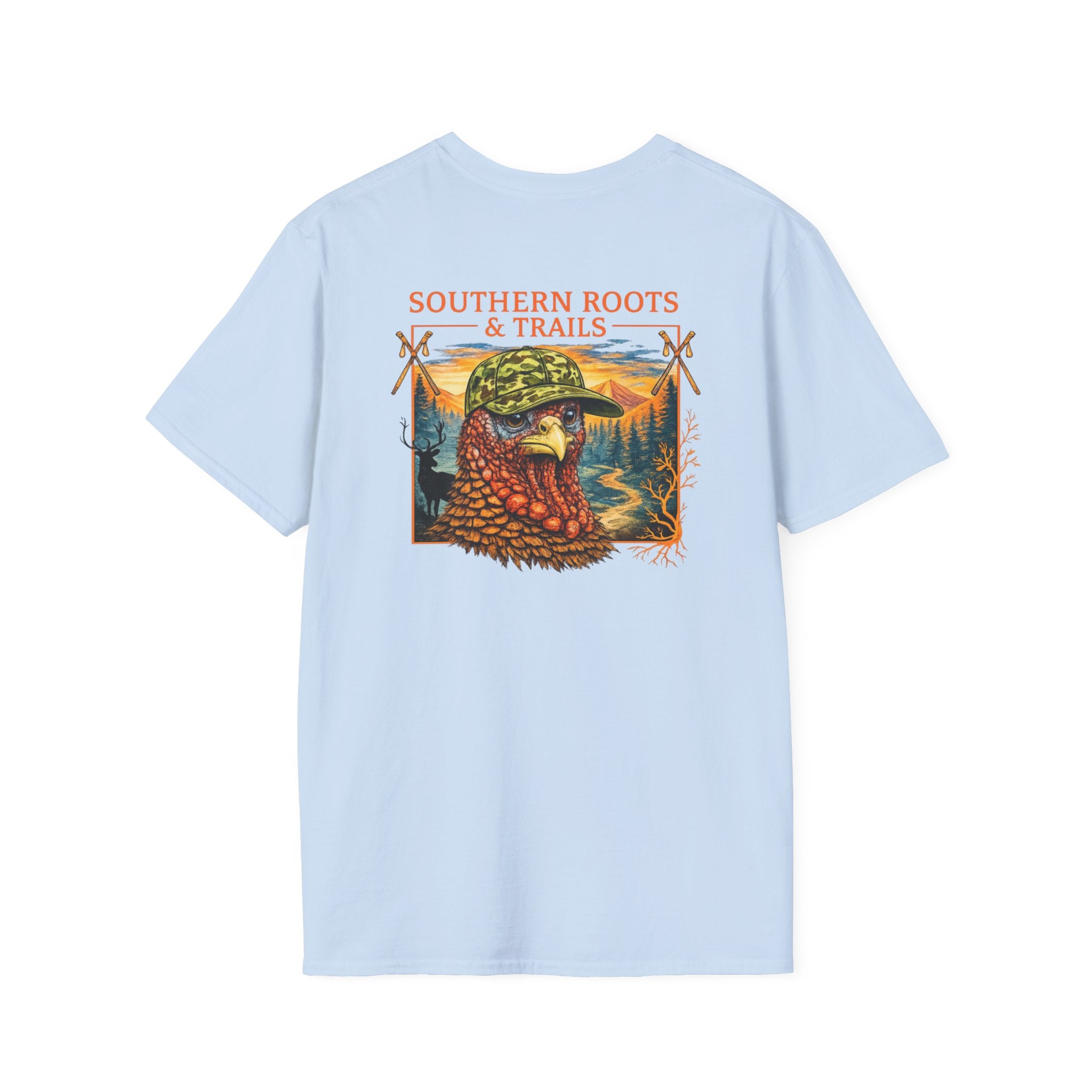 Southern Roots & Trails Turkey Hunting Shirt | Southern Outdoor Graphic Tee | Faith Family Outdoors | Unisex Comfort Tee
