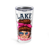 Lake Princess Tumbler 20oz | Patriotic Sunglasses Messy Bun Woman